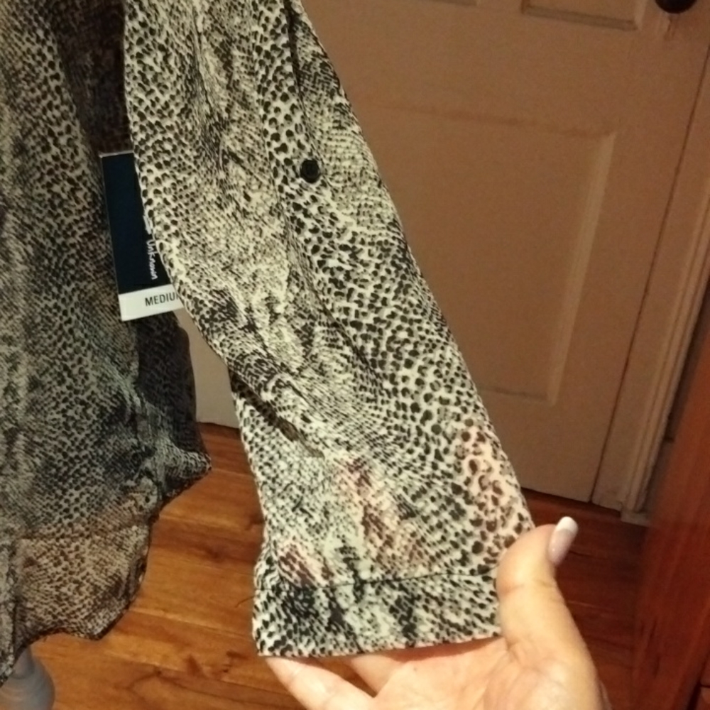 Attitude Unknown Semi-Sheer Snake Print Blouse - Picture 6 of 13